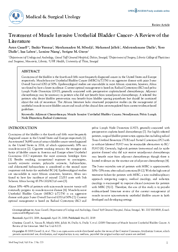 (PDF) Medical & Surgical Urology Treatment of Muscle Invasive