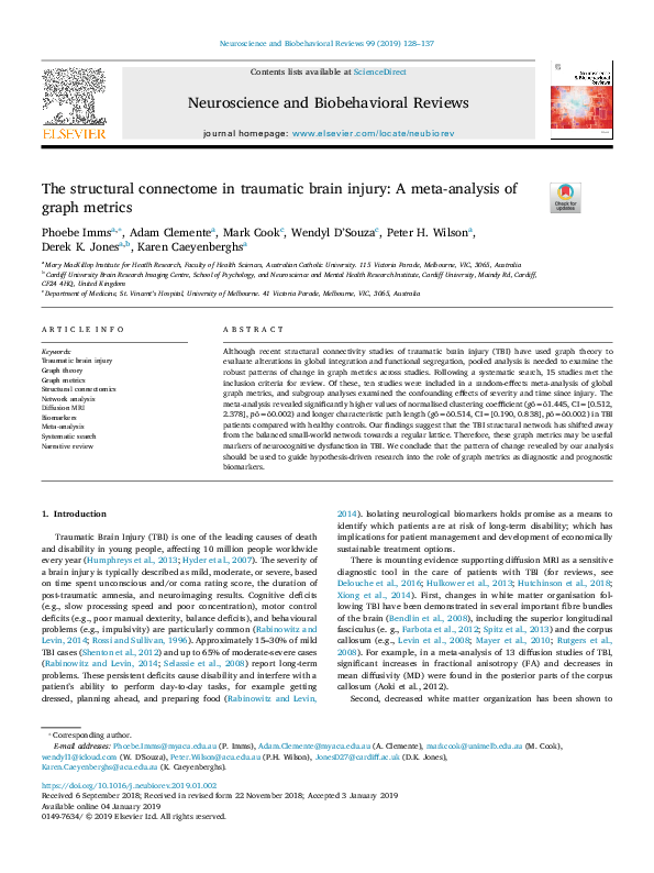 (PDF) Imms et al. (2019). The structural connectome in traumatic brain ...