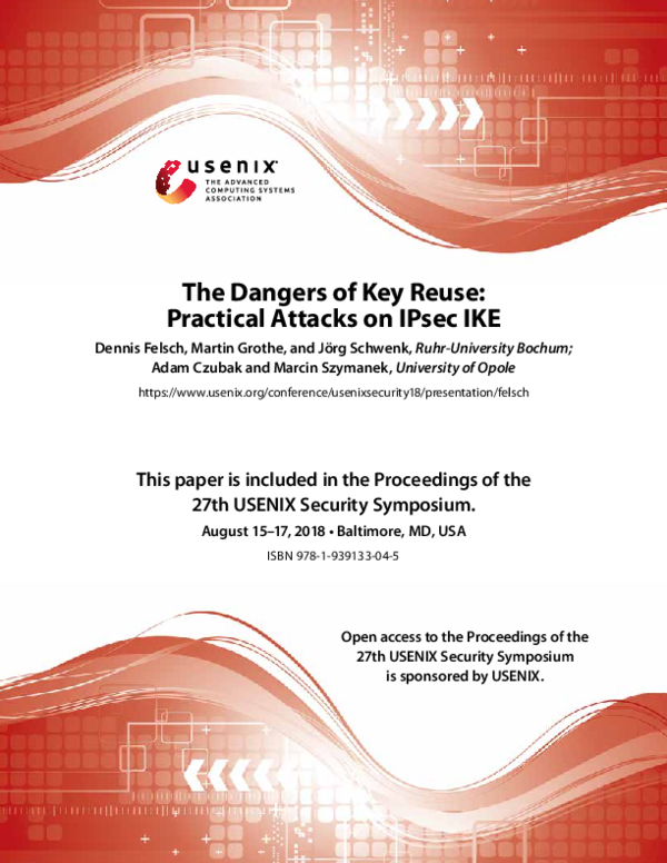 (PDF) The Dangers of Key Reuse- Practical Attacks on IPsec IKE
