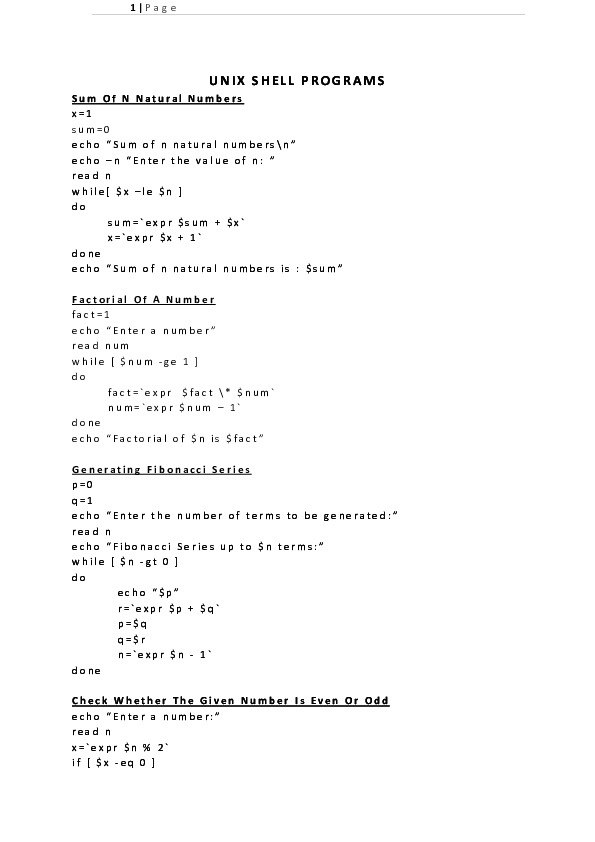 (PDF) Unix Shell Programs | faisal mushtaq - Academia.edu