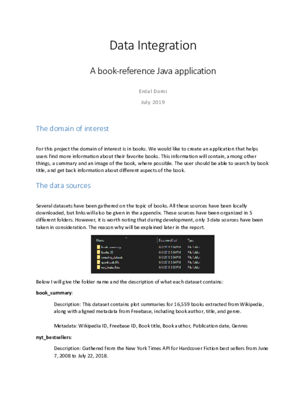 (PDF) Data Integration - A book-reference Java application