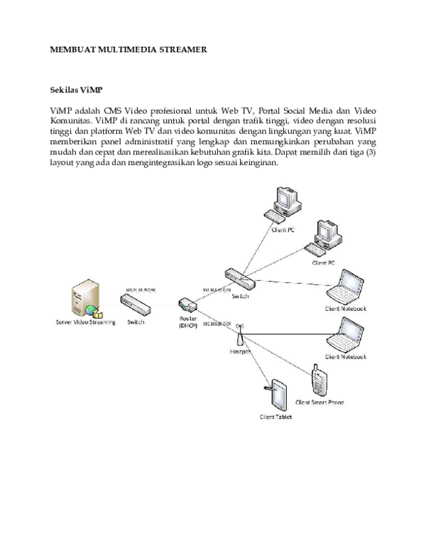 (PDF) MEMBUAT MULTIMEDIA STREAMER Sekilas ViMP