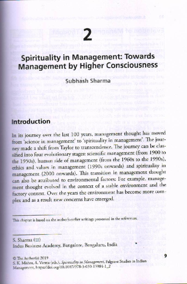 (PDF) Spirituality in Management: Towards Management By Higher ...