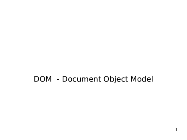 (PDF) DOM -Document Object Model