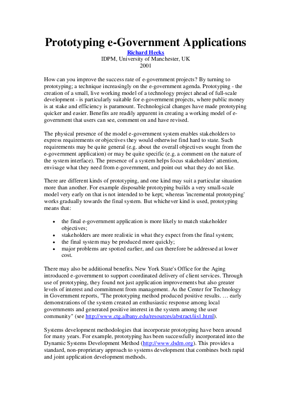 (PDF) Prototyping e-Government Applications