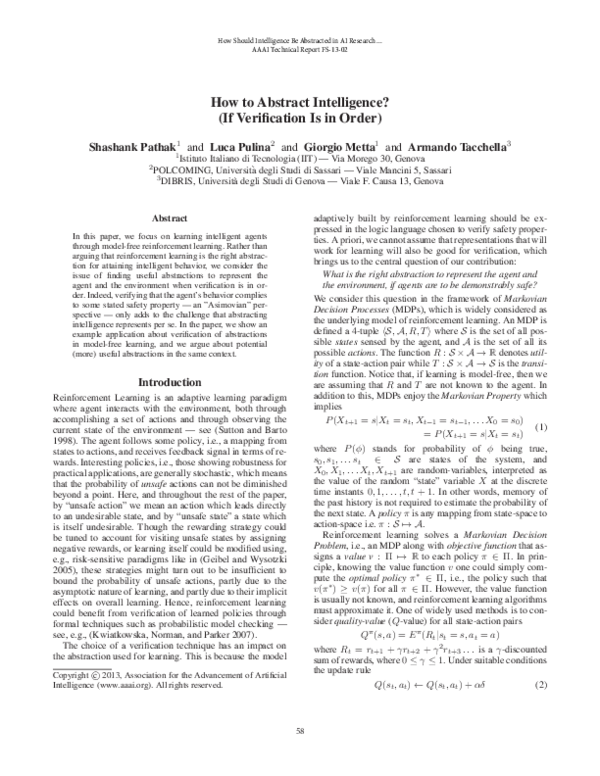 (PDF) How to Abstract Intelligence?(If Verification Is in Order)