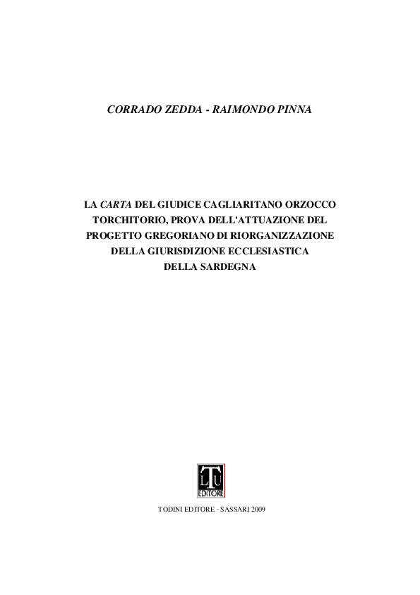 (PDF) C. ZEDDA R. PINNA, La Carta del giudice cagliaritano Orzocco