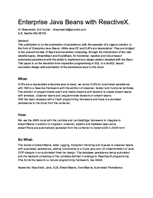 (PDF) Enterprise Java Beans with ReactiveX