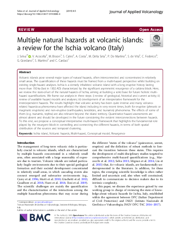 (PDF) Multiple natural hazards at volcanic islands: a review for the ...