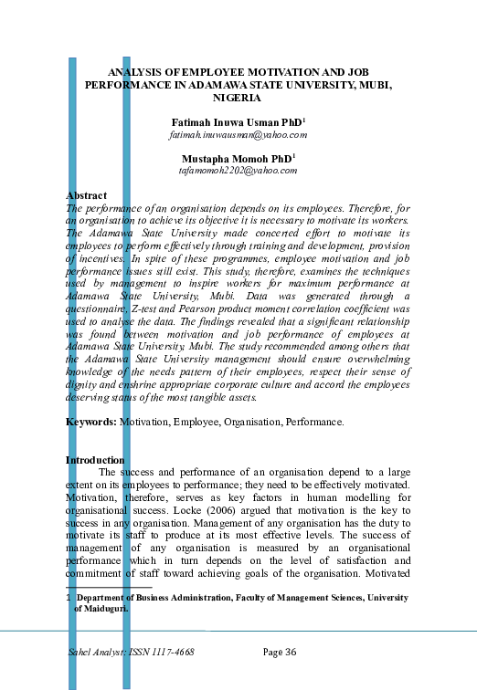 Impact of motivation on employee performance questionnaire picture