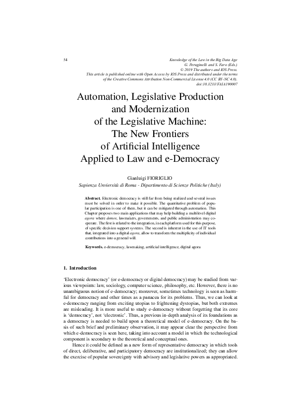 (PDF) Automation, Legislative Production and Modernization of the ...