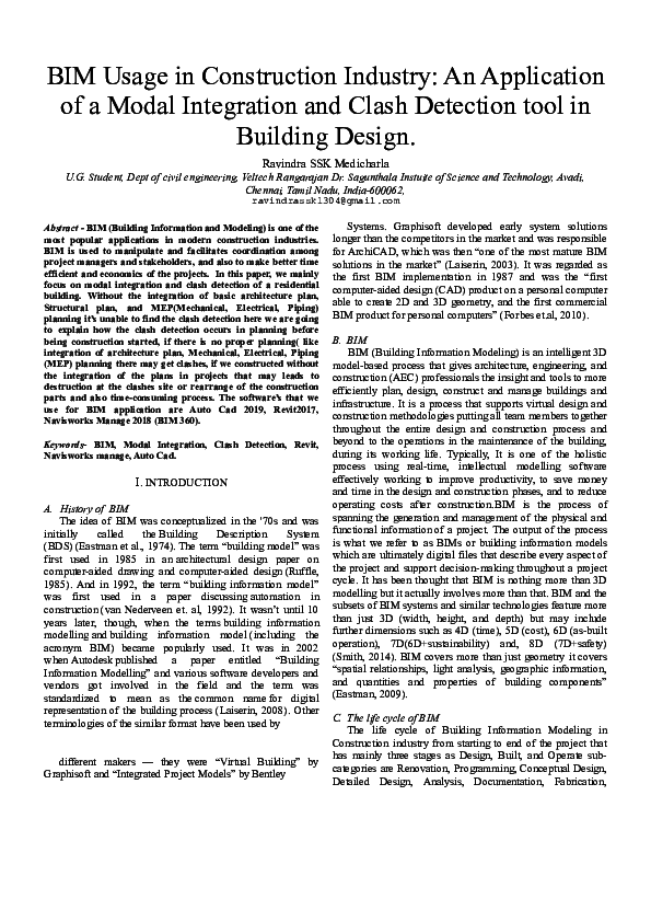 (DOC) BIM Usage in Construction Industry: An Application of a Modal ...