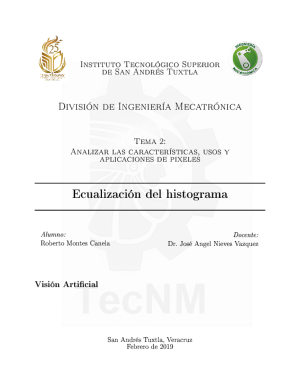 (PDF) Ecualización del histograma Alumno