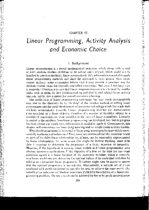 (PDF) Chapter 15 - Linear Programming Activity Analysis and Economic Choice