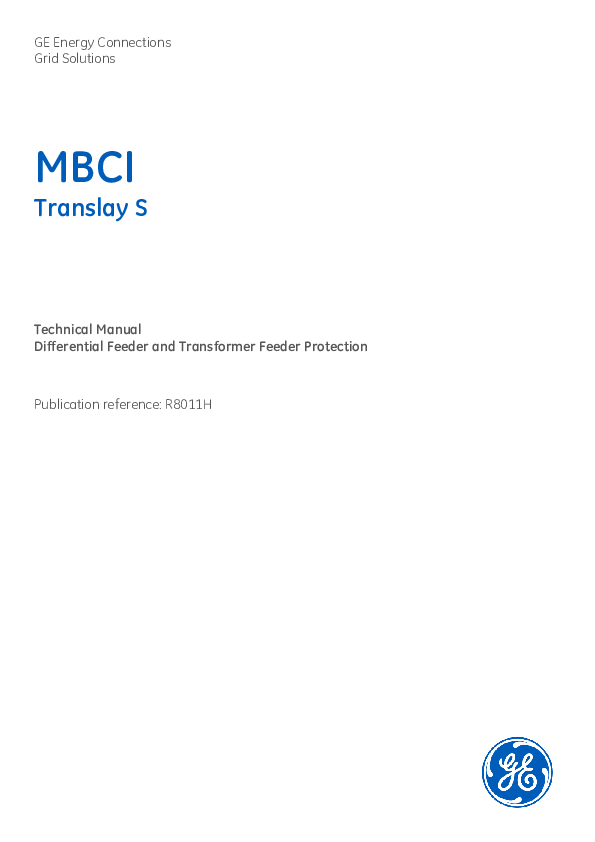(PDF) GE Energy Connections Grid Solutions MBCI Translay S Technical ...