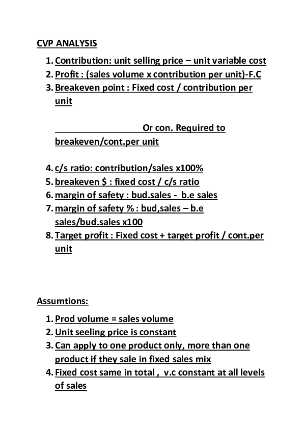 (DOC) CVP ANALYSIS