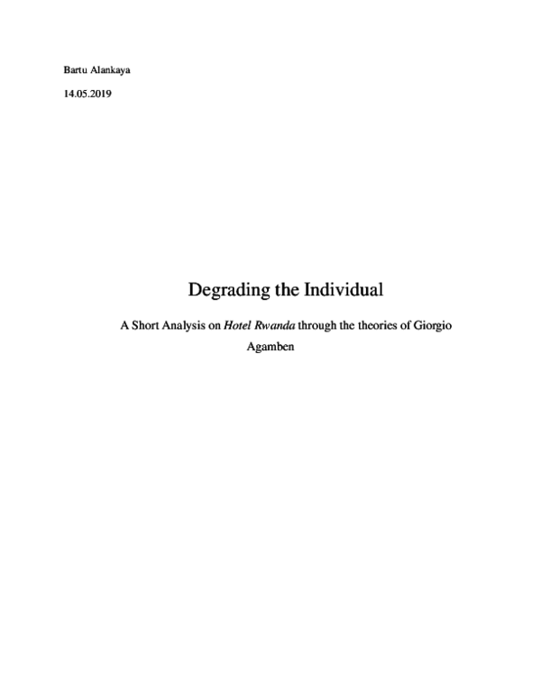 (DOC) Degrading the Individual A Short Analysis on Hotel Rwanda through ...