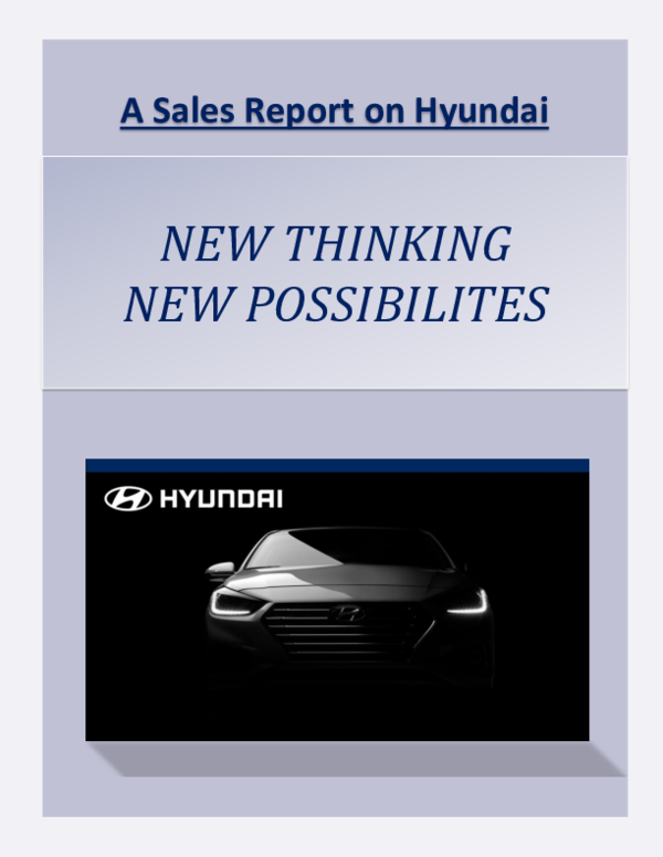 (PDF) A Sales Report on Hyundai Motors