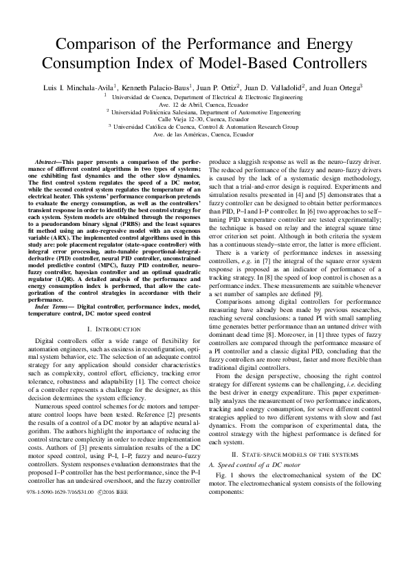 (PDF) Comparison of the Performance and Energy Consumption Index of ...