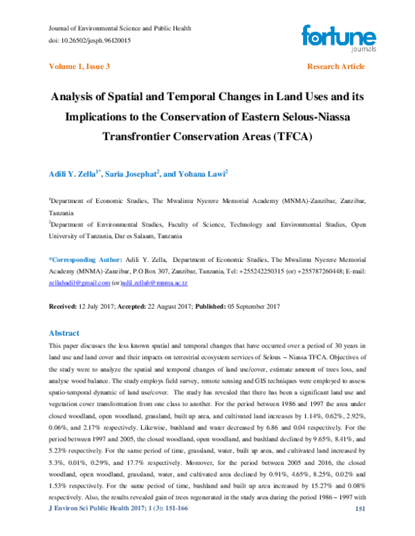 (PDF) Analysis of Spatial and Temporal Changes in Land Uses and its ...