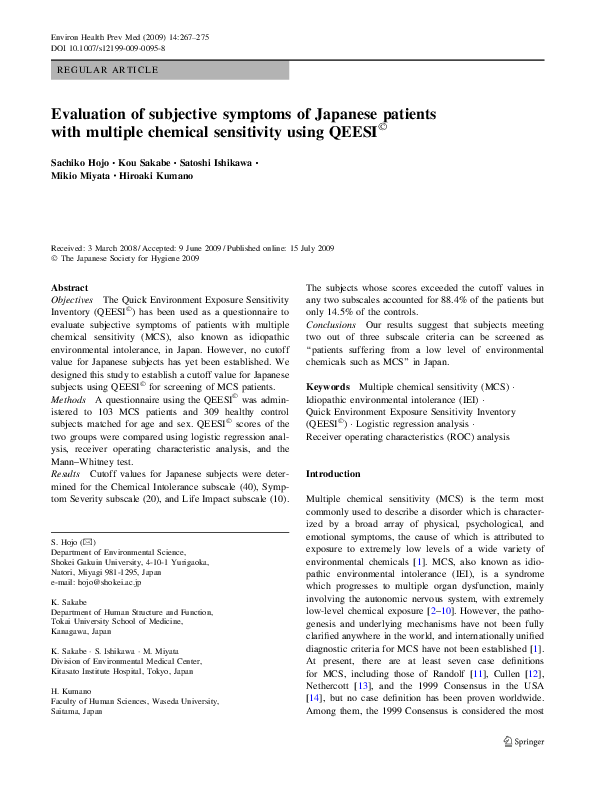 (PDF) Evaluation of subjective symptoms of Japanese patients with ...