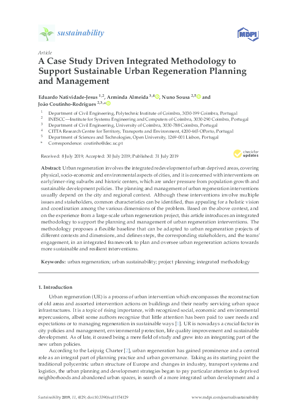 (PDF) A Case Study Driven Integrated Methodology to Support Sustainable ...