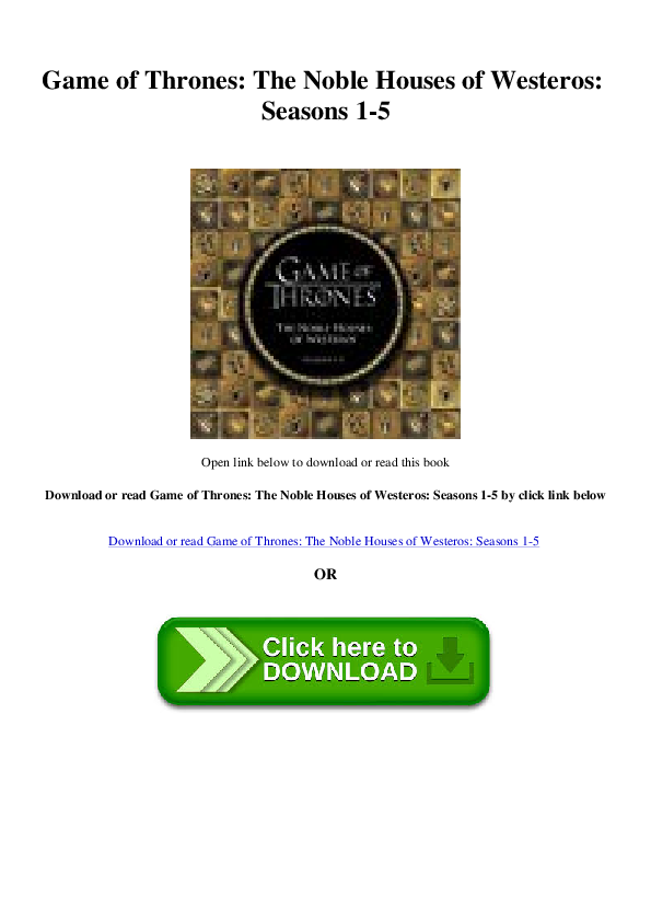 Pdf Game Of Thrones The Noble Houses Of Westeros Seasons 1 5