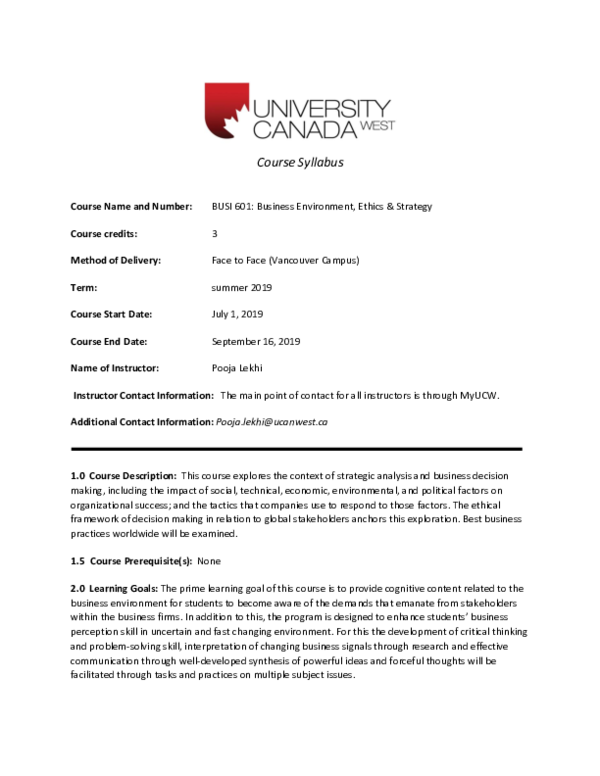 (DOC) Course Syllabus