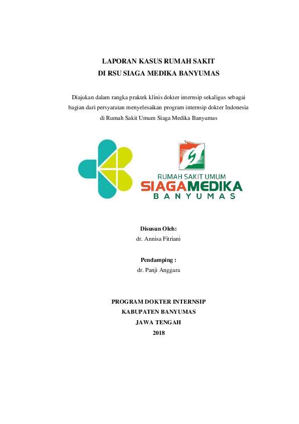  PDF Laporan Kasus Internsip RS RSU SIAGA MEDIKA BANYUMAS Annisa 