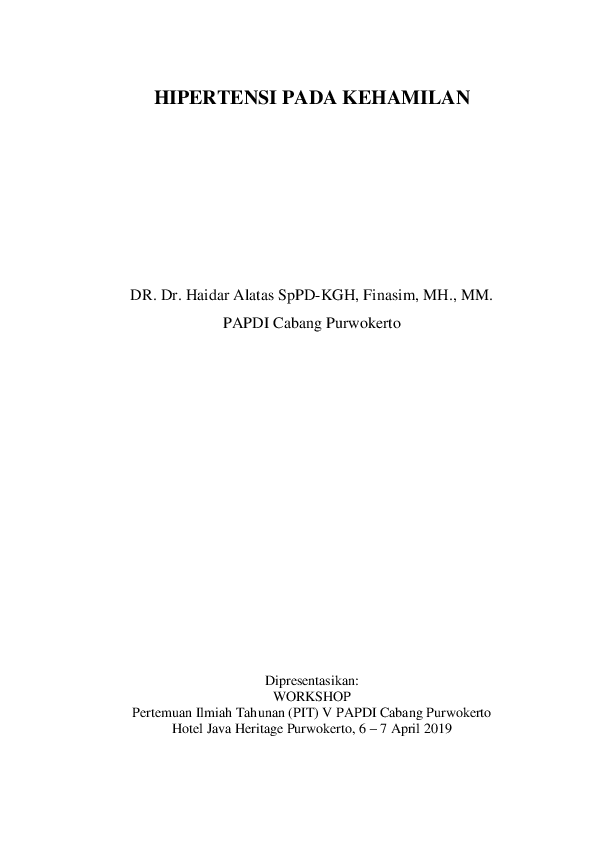 Pdf Hipertensi Pada Kehamilan Haidar Alatas Academia Edu