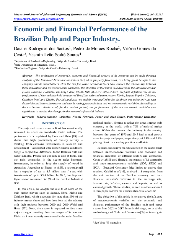 (PDF) Economic and Financial Performance of the Brazilian Pulp and