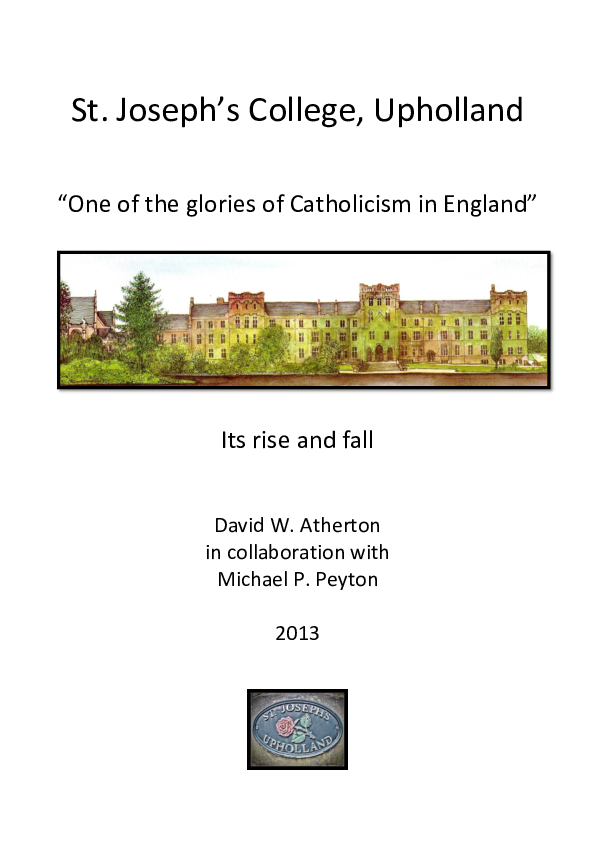 PDF) St Joseph's College, Upholland, Lancashire 
