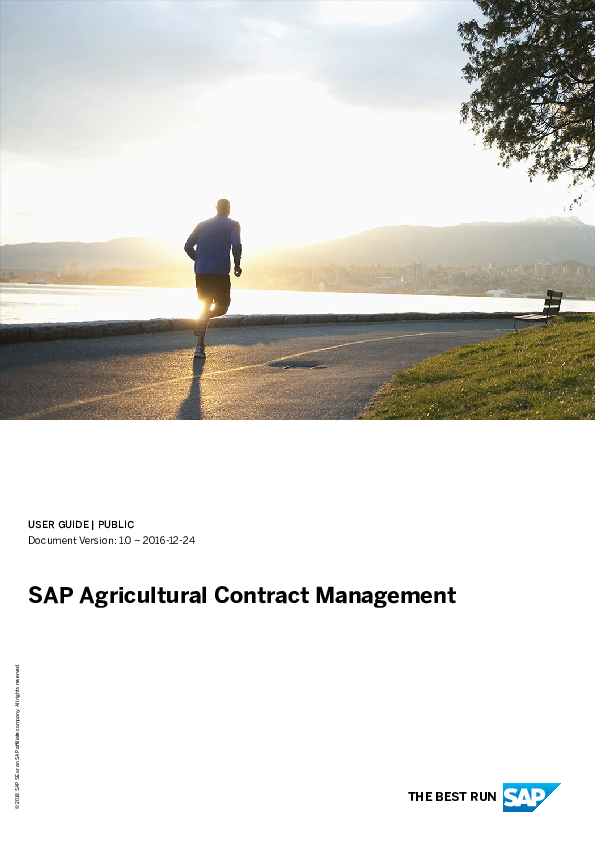 (PDF) USER GUIDE PUBLIC SAP Agricultural Contract Management THE BEST