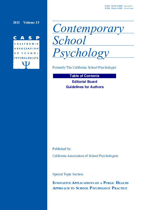 PDF) School Psychologists Working with Native American Youth 