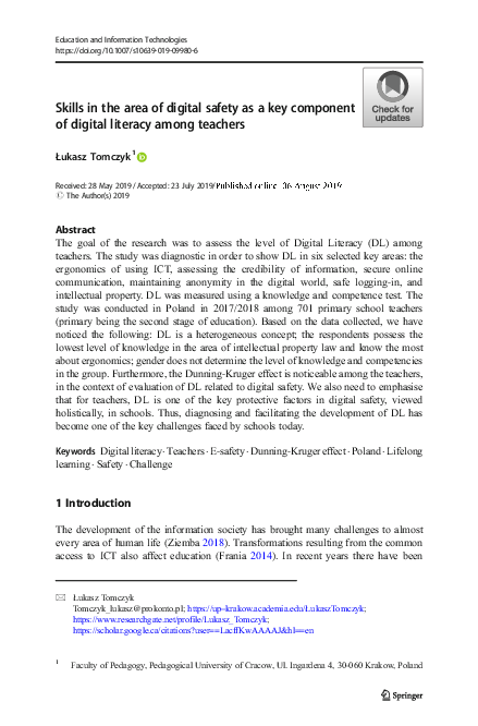 (PDF) Skills in the area of digital safety as a key component of ...