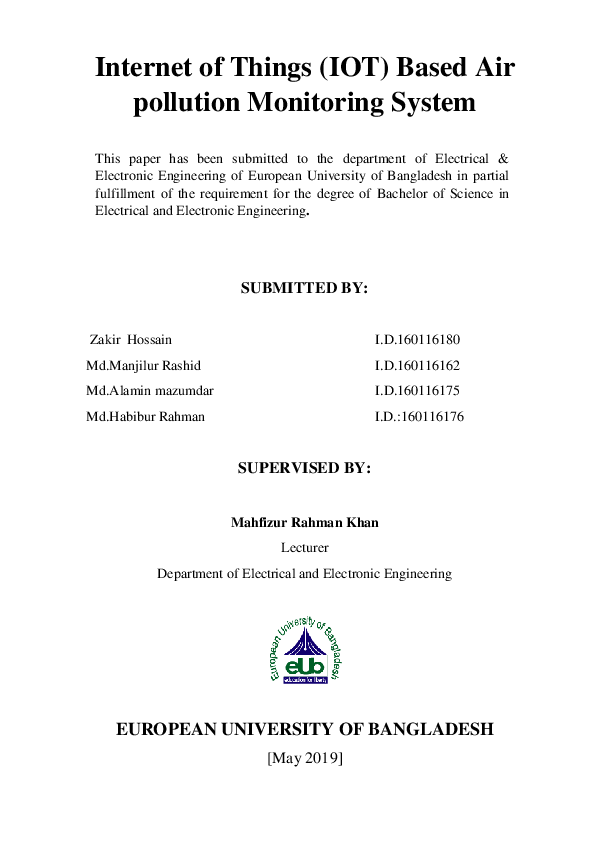 (DOC) BOOK OF AIR QUALITY MONITORING SYSTEM Sanowar Hossain Academia.edu