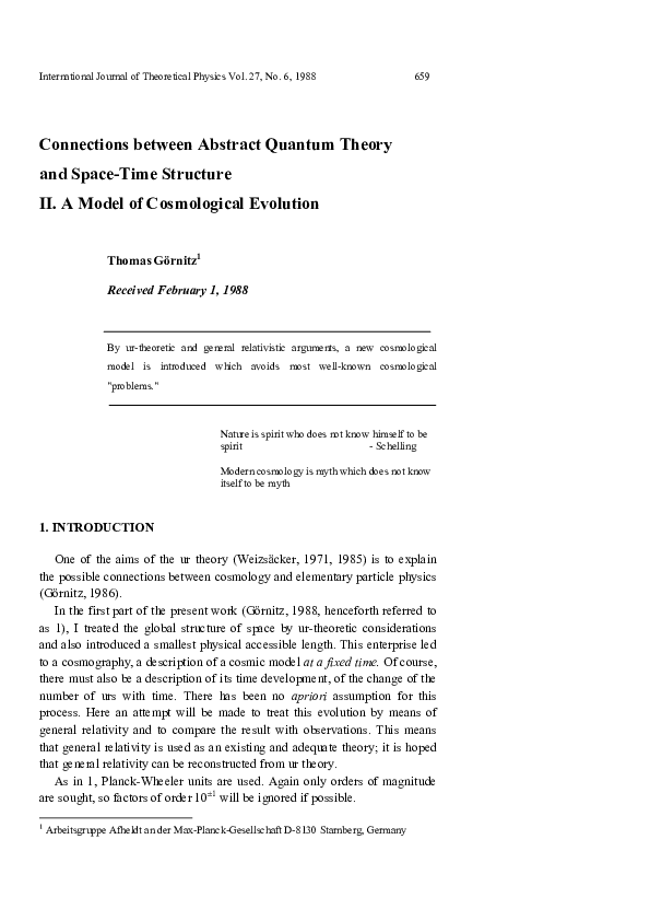 (PDF) Connections between Abstract Quantum Theory and Space-Time ...