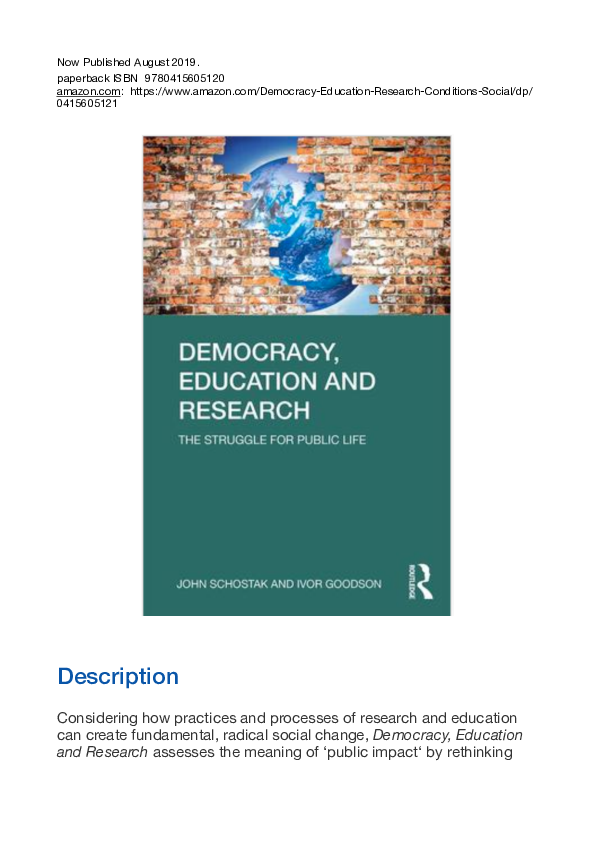 (PDF) Democracy, Education and Research. The Struggle for Public Life