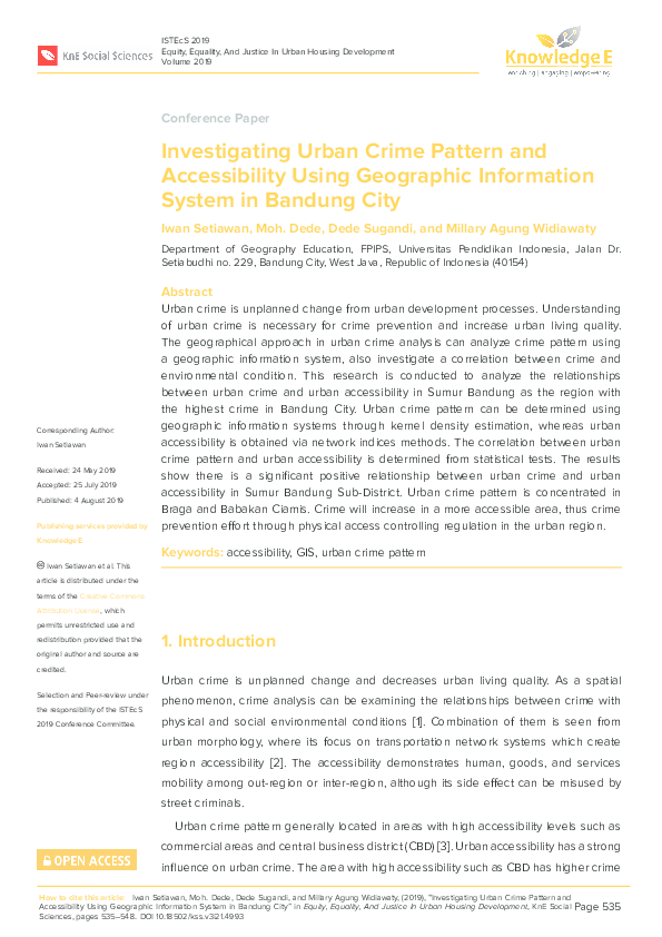(PDF) Investigating Urban Crime Pattern and Accessibility Using ...