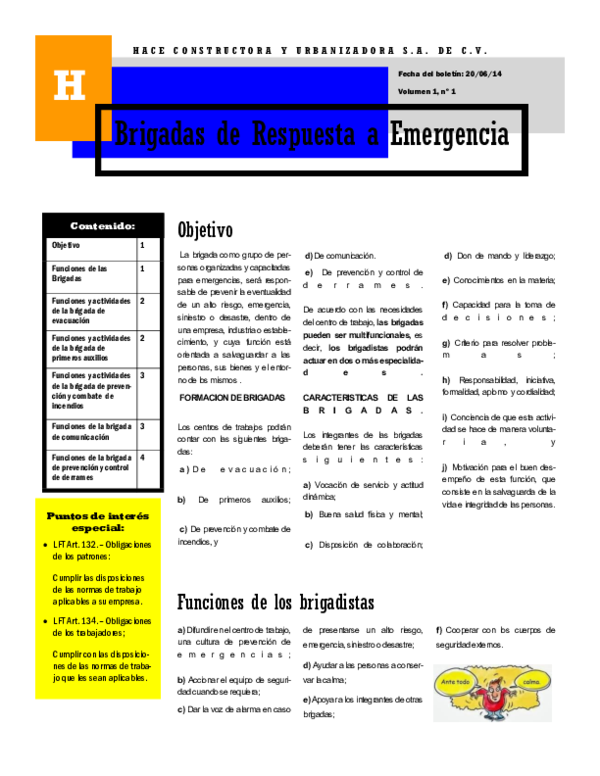 (PDF) Brigadas de Respuesta a Emergencia de acuerdo con la NOM-STPS ...