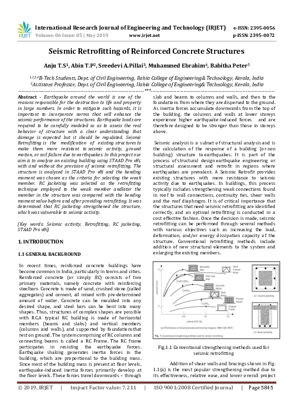 (PDF) IRJET- Seismic Retrofitting of Reinforced Concrete Structures