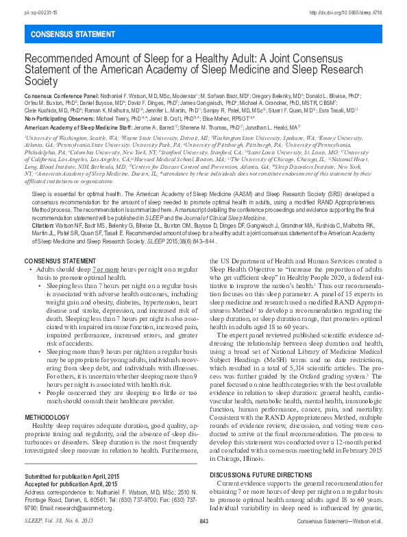 (PDF) CONSENSUS STATEMENT