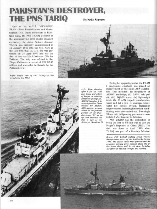 (PDF) Pakistan's Destroyer PNS Tariq (D-165)