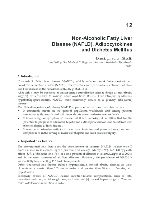 (PDF) Non-Alcoholic Fatty Liver Disease (NAFLD), Adipocytokines and ...