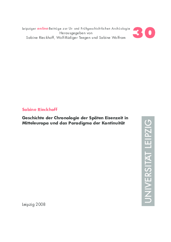 Pdf Geschichte Der Chronologie Der Spaten Eisenzeit In