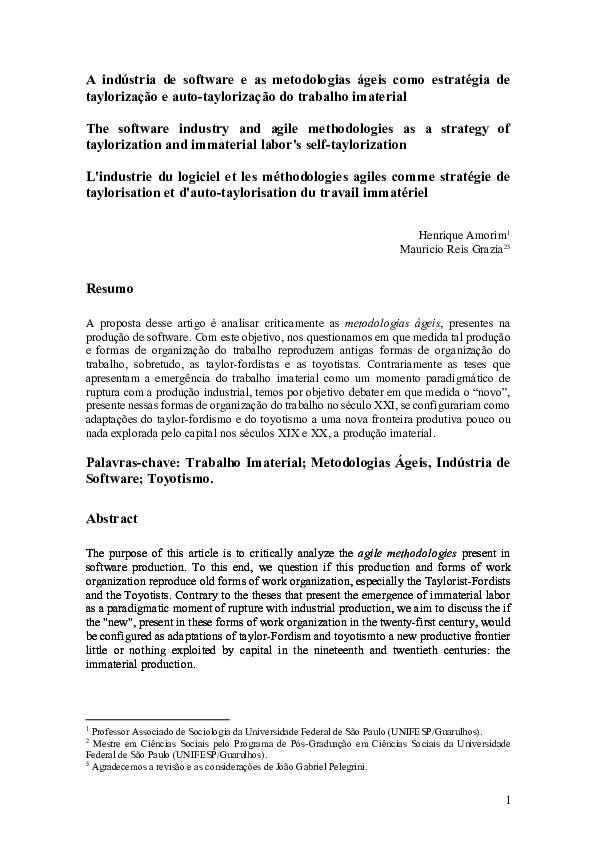 (PDF) A indústria de software e as metodologias ágeis como estratégia ...