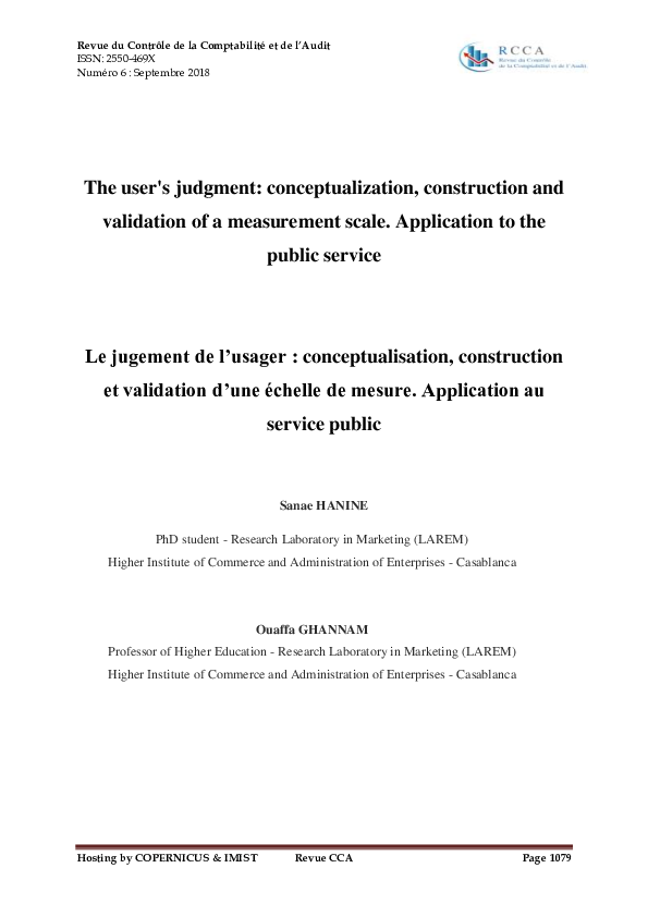 (PDF) The user's judgment: conceptualization, construction and ...