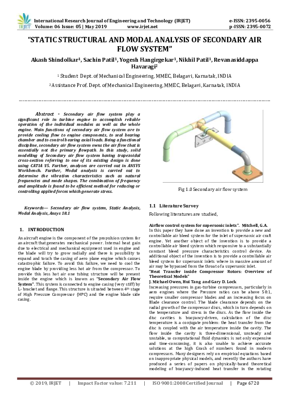 (PDF) IRJET "STATIC STRUCTURAL AND MODAL ANALYSIS OF SECONDARY AIR
