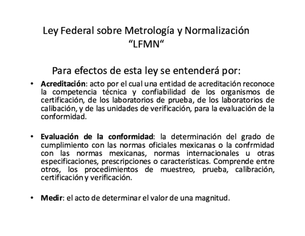 (PDF) Ley Federal sobre Metrología y Normalización "LFMN"