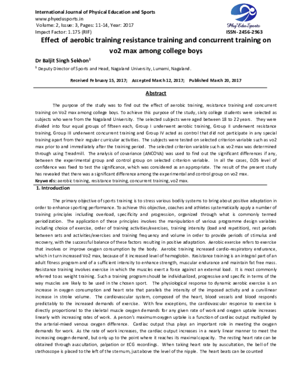 (PDF) Effect of aerobic training resistance training and concurrent ...
